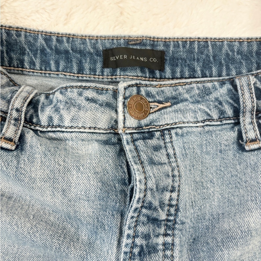 Silver Jeans 29 (6/8) Hello Shorty Women’s Denim Jeans Shorts Button Fly Flaw - Picture 8 of 12